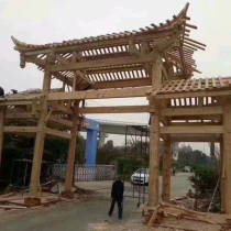 防腐木门头